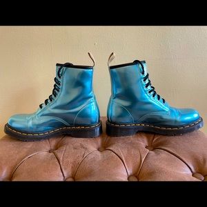 Dr. Martens vegan metallic lace-up boots